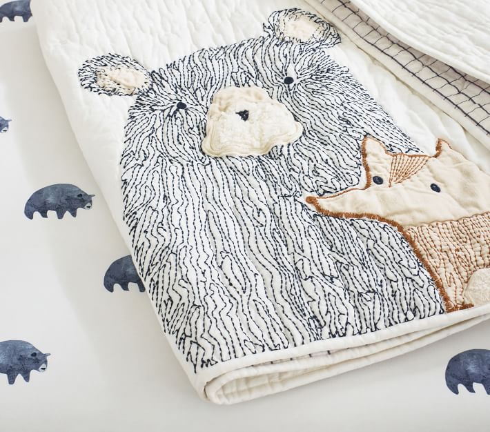 Asher Bear Baby Bedding Crib Bedding Pottery Barn Kids
