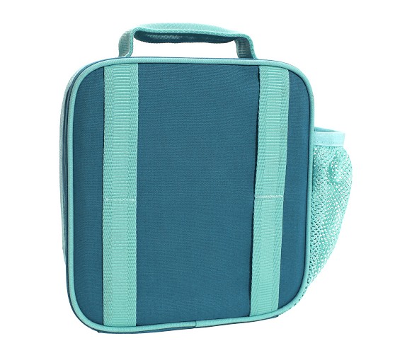 Mackenzie Turquoise Rainbows Chenille Lunch Boxes | Pottery Barn Kids