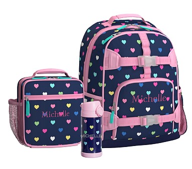 Mackenzie Navy Pink Multi Hearts Backpacks