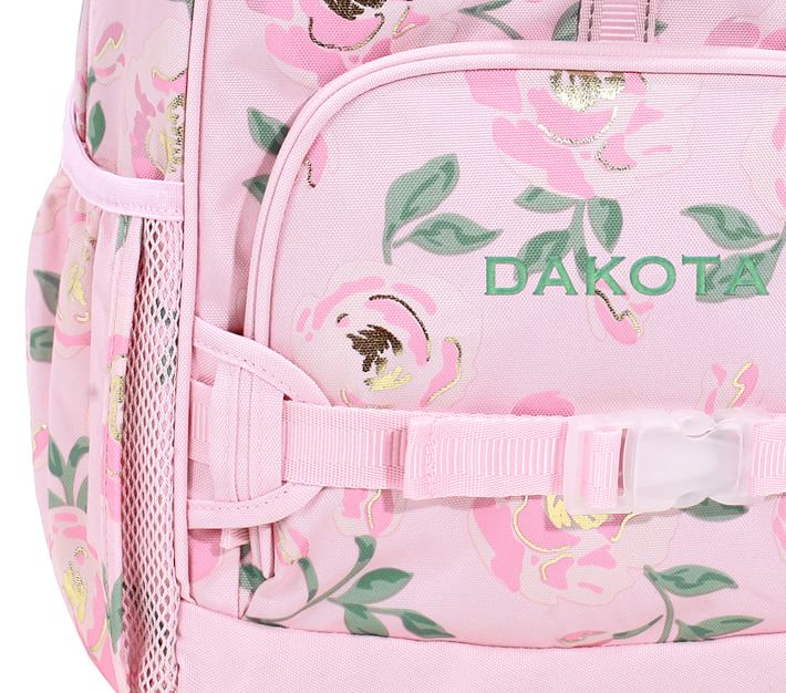 Pottery Barn Kids backpack pink floral and animals