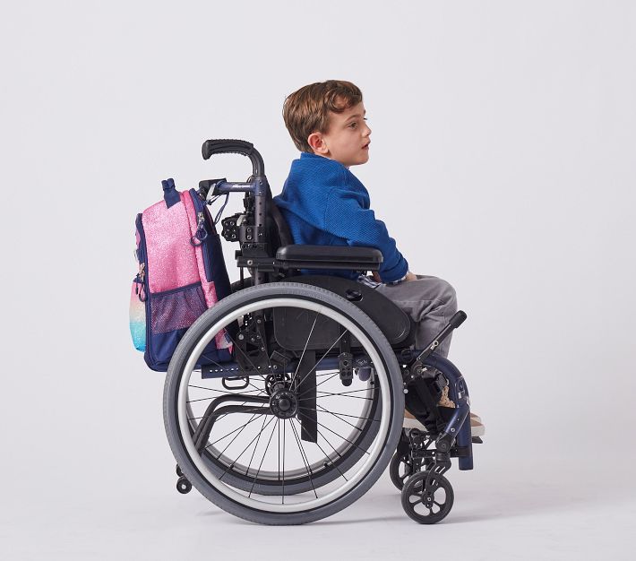 Mackenzie Rainbow Ombre Sparkle Glitter Adaptive Backpack | Pottery ...