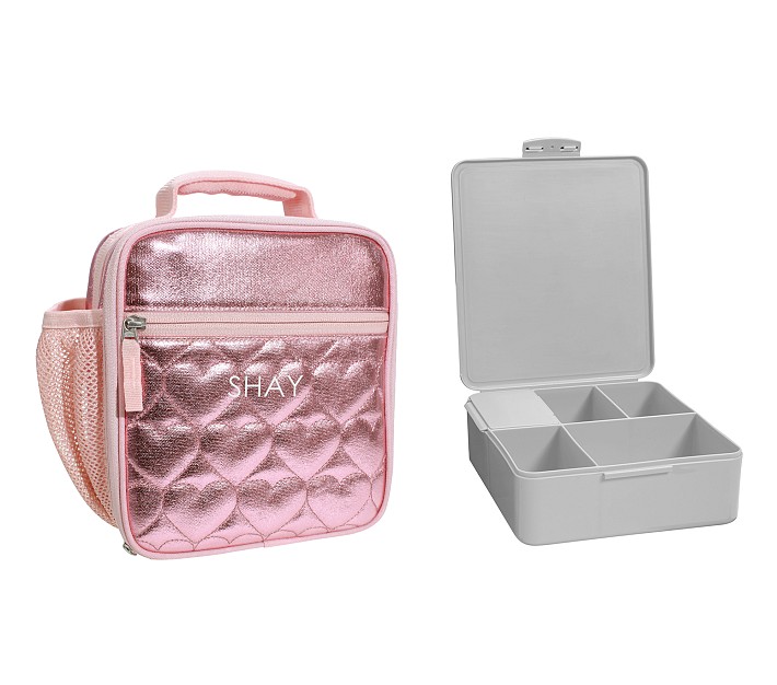 SALES BIN - Stylish Lunch Box Insulated Monogram, Pink/Blush