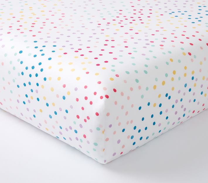 Nadia Dot Organic Crib Fitted Sheet | Pottery Barn Kids