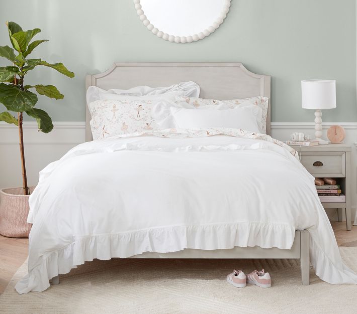 Washed Cotton Ruffle Organic Duvet Cover & Shams Pottery Barn Kids