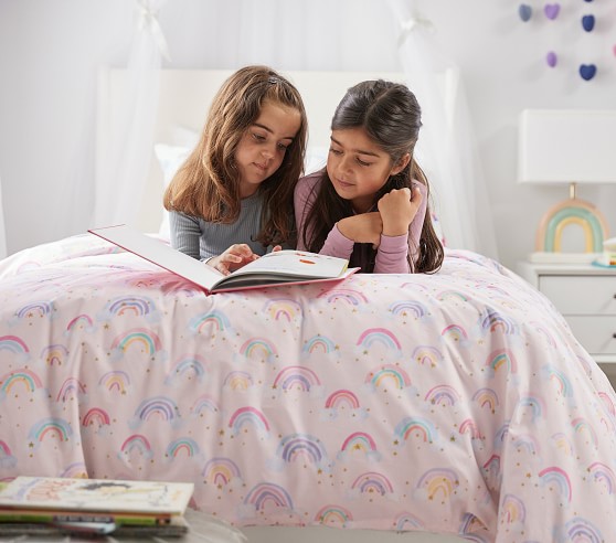 Organic Rainbow Cloud Kids' Duvet Cover | Pottery Barn Kids