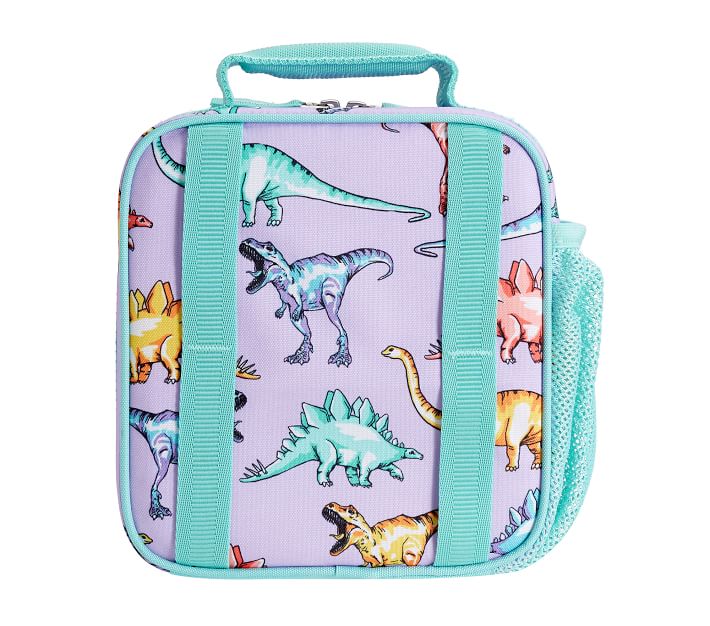 Mackenzie Lavender Multi Dinosaur Lunch Boxes | Pottery Barn Kids