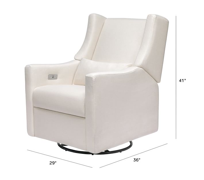 Babyletto Kiwi Swivel Glider Recliner Chair & Nursery Ottoman Pottery