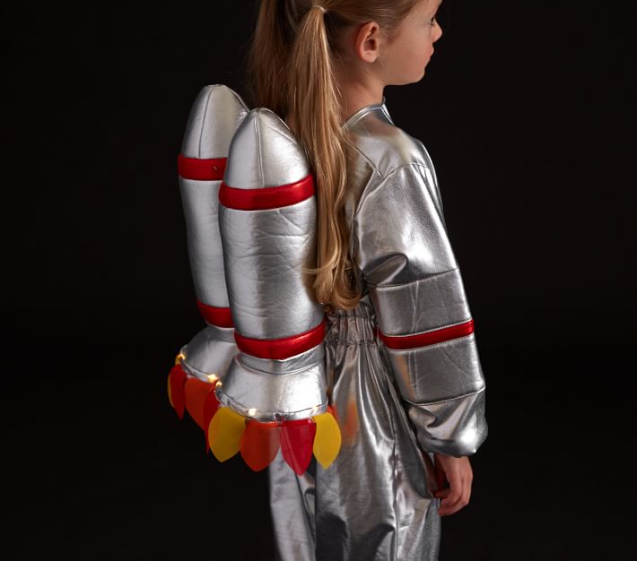 Pottery Barn Kids Light Up Cosmic Sparkle Astronaut Blue Halloween Costume  2T