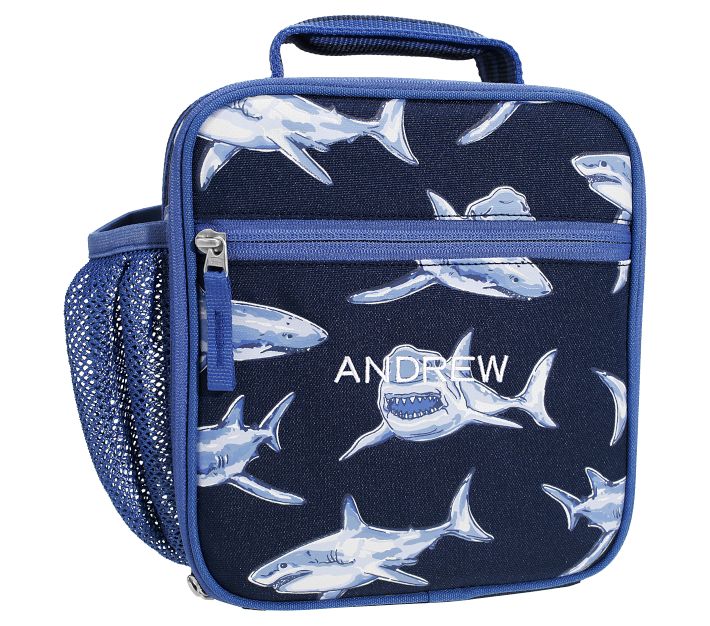 Pottery Barn Kids Sharks Mackenzie Classic Lunch Box Blue Navy Shark