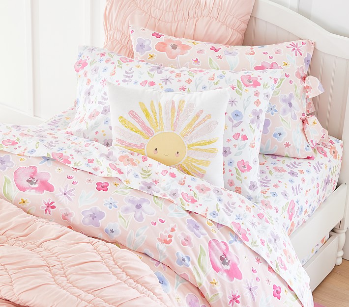 Bedtime Originals Blossom Watercolor Floral Twin Sheets and Pillowcase Set - Pink