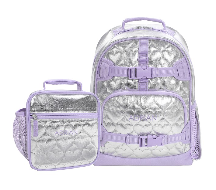 Bentgo Kids Backpack & Lunch Bag | Backpacks for School Silver Glitter