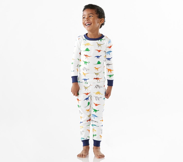 Blodig Optø, optø, frost tø Exert Finn Dino Organic Tight Fit Pajama Set | Pottery Barn Kids