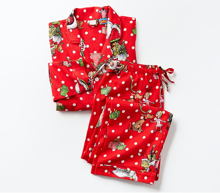 The Grinch™ Flannel Teen Pajama Set Pottery Barn Kids
