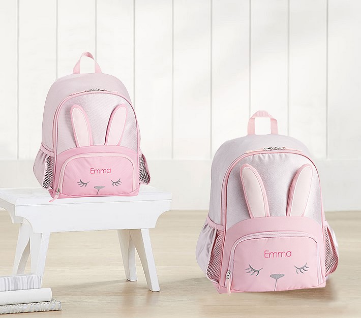 Baby Bunny Backpack - Personalized Book Bag for Girls in Pink and