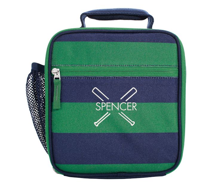 Mackenzie Green Navy Stripe Lunch Boxes | Pottery Barn Kids