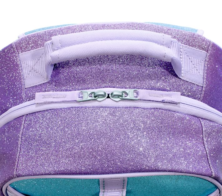 Mackenzie Lavender Aqua Ombre Glitter Backpack & Lunch Bundle, Set Of 3