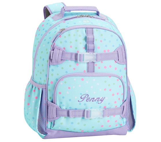 Mackenzie Aqua Nadia Dot Backpacks | Pottery Barn Kids