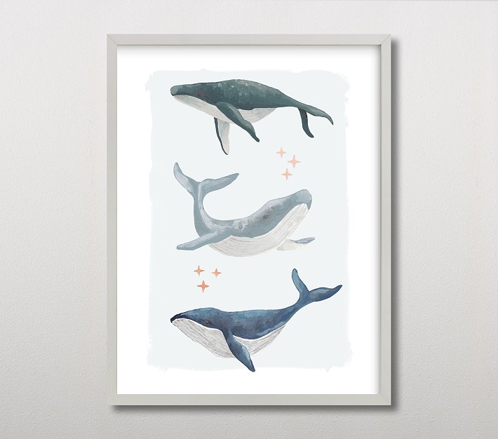 Open Box Minted® Ocean Whales Wall Art by Alice Nelen Pottery Barn Kids