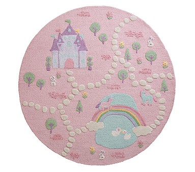 Kids' Rug, Princess Castle Play mat for Girls' Room Décor 59“ x 39