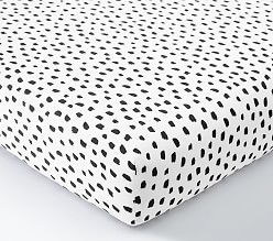 Brushstroke Dot Organic Crib Fitted Sheet