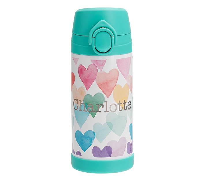 Camp Kid Water Bottle- Cream Rainbows