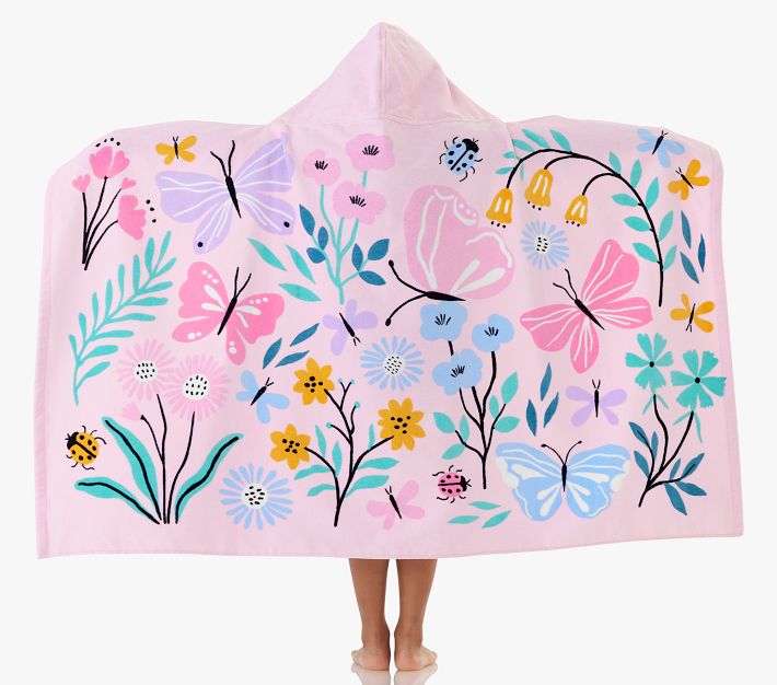 Wildflower Butterfly Kid Beach Hooded Towel Pottery Barn Kids