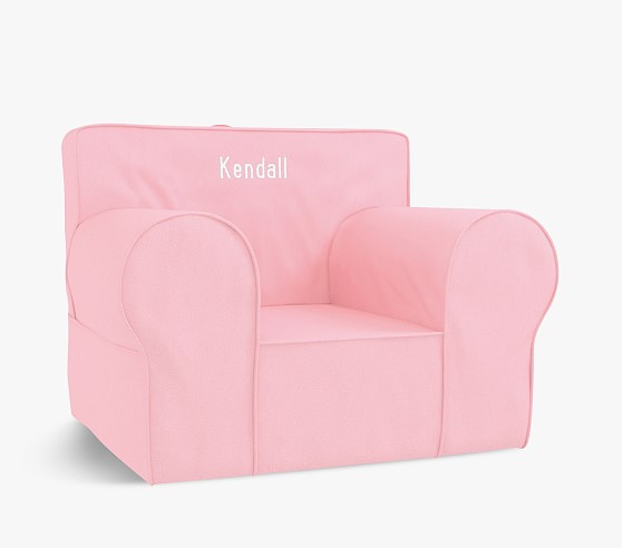 Oversized Light Pink Twill Anywhere Chair Oversized Kids Chair   Oversized Anywhere Chair Light Pink Twill C 