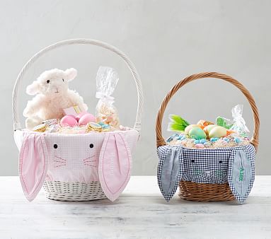 Gingham Bunny Face Easter Basket Liners 