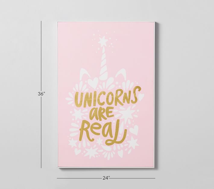 Unicorns Are Real Stretched Canvas Art Pottery Barn Kids