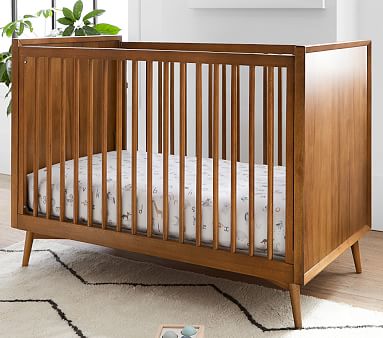 west elm x pbk Mid-Century Convertible Baby Crib | Pottery Barn Kids