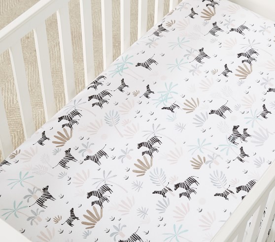 Jungle Organic Jersey Crib Fitted Sheet 