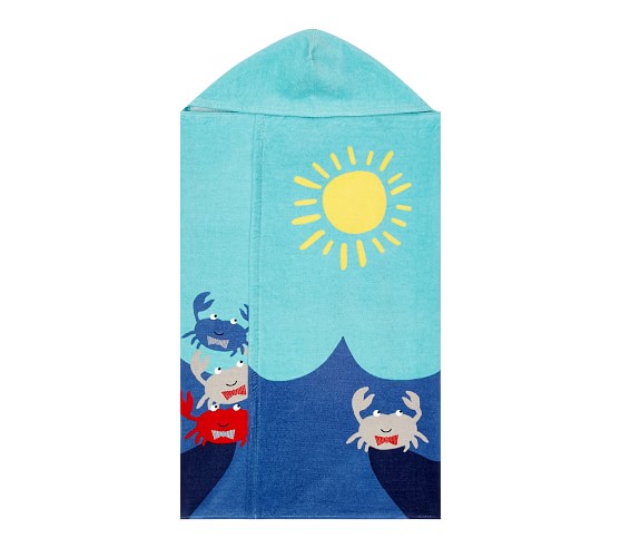 Shark Portrait Kid Beach Hooded Towel | Pottery Barn Kids