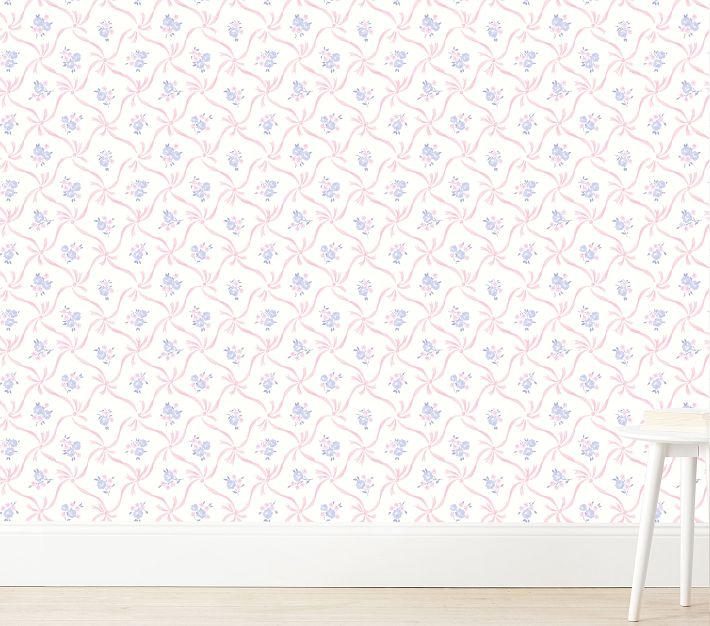 LoveShackFancy Lattice Bow Wallpaper | Pottery Barn Kids