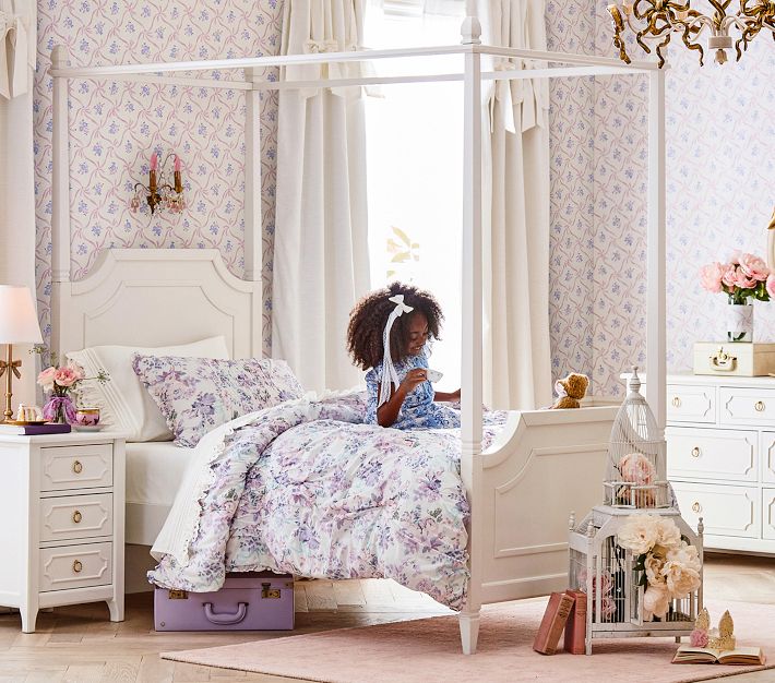 LoveShackFancy Lavender Damask Floral Comforter & Shams | Pottery Barn Kids