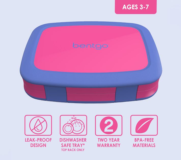 Bentgo® Kids 5-Compartment Lunch Box - Glitter Design for School, Ideal for  Ages 3-7, Leak-Proof, Drop-Proof, Dishwasher Safe, & Made with BPA-Free