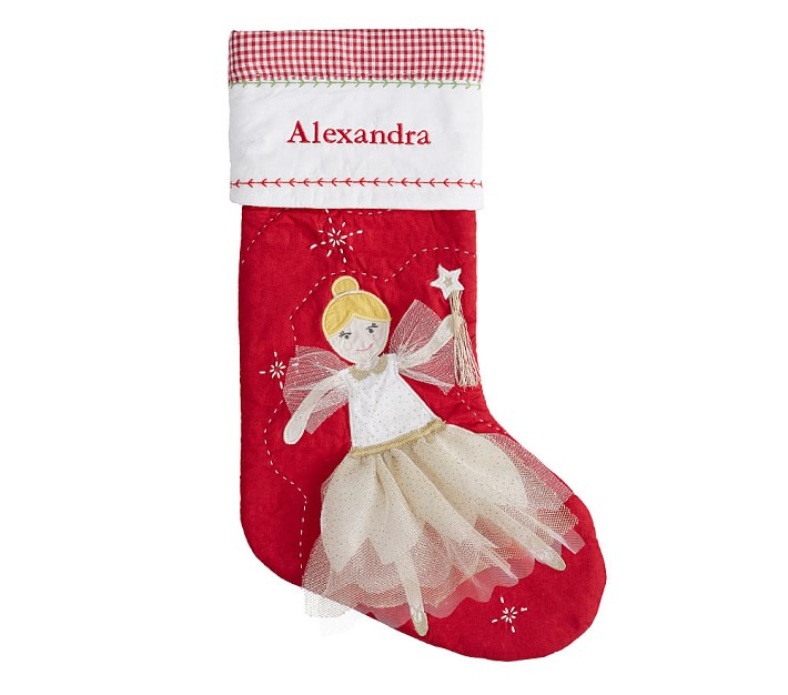 Blonde Fairy Quilted Christmas Stocking | Pottery Barn Kids