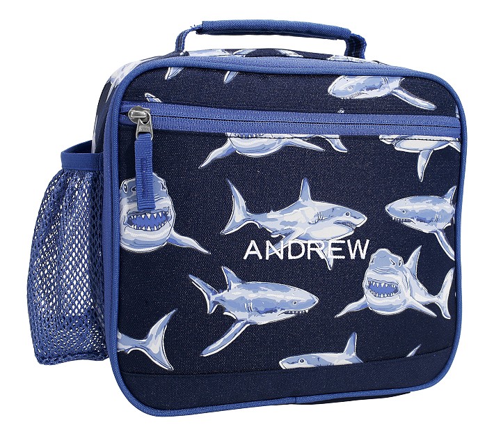 Pottery Barn Kids Sharks Mackenzie Classic Lunch Box Blue Navy Shark