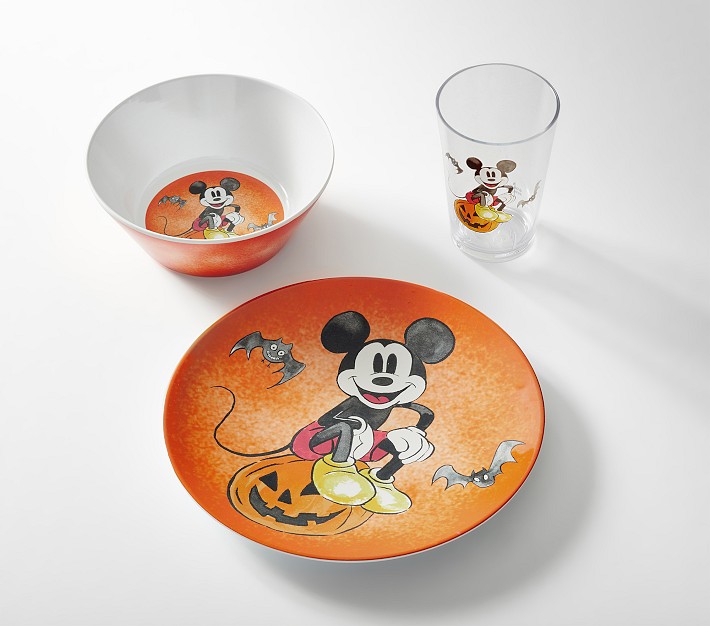 DISNEY MICKEY MOUSE Vintage Style Plate Cup Bowl Silverware Set Kids  Children