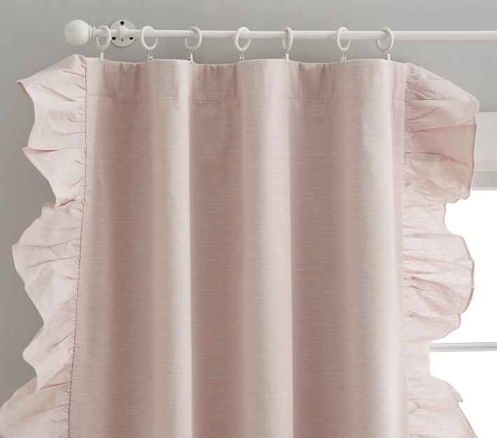 Evelyn Ruffle Border Blackout Curtain | Pottery Barn Kids