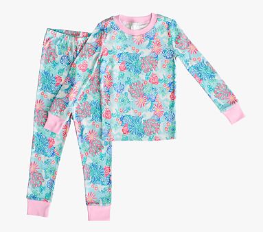 Lilly Pulitzer Unicorns in Bloom Organic Pajama Set | Pottery Barn Kids