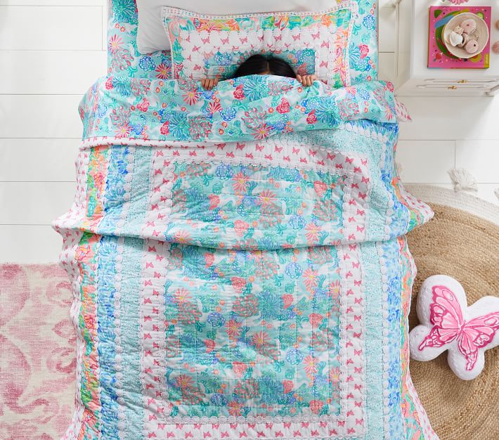 Lilly Pulitzer Unicorn Patchwork Quilt & Shams 