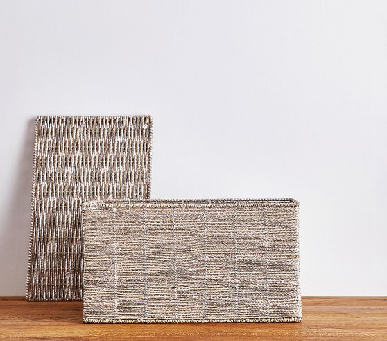 Silver Rope Basket Storage