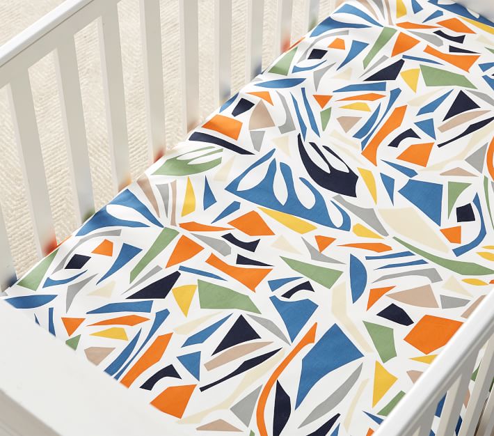 west elm x pbk MidCentury Safari Crib Fitted Sheet Pottery Barn Kids