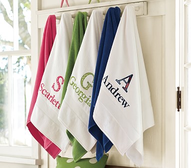 Essentials Monogrammed Bath Towel Collection