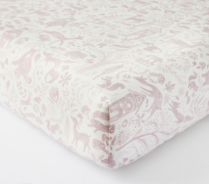 Woodland Flannel Organic Crib Fitted Sheet Pottery Barn Kids