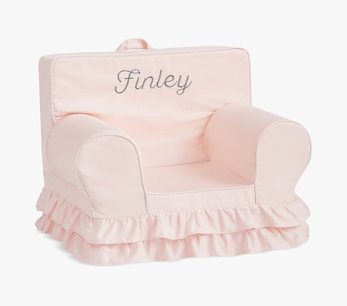 Blush With White Piping Anywhere Chair®, Kids Armchair