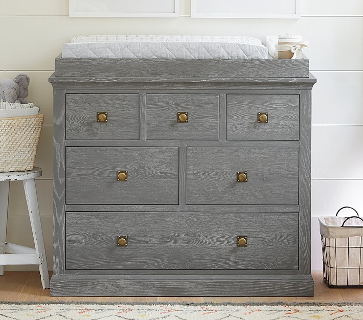Charcoal Wood Baby Changing Table Topper for Dresser