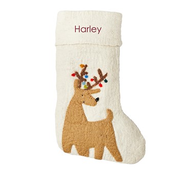 west elm x pbk Modern Snowman Felt Christmas Stocking