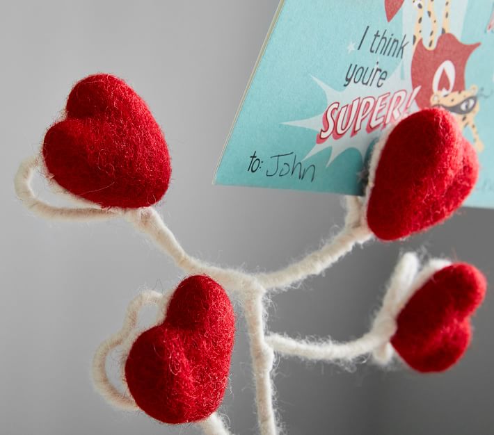 Wool Felt Valentine Hearts - Craft Supplies - 24 Pieces