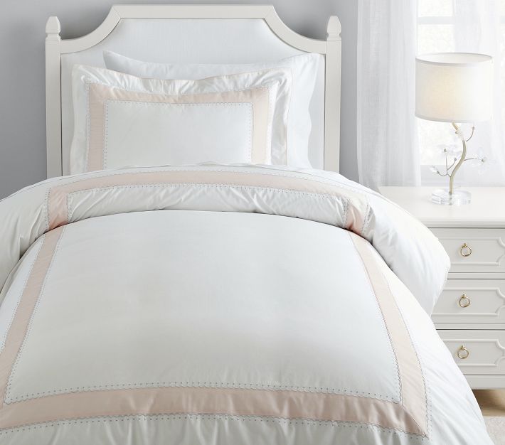 Monique Lhuillier Ethereal Pieced Sateen Kids' Duvet Cover Pottery